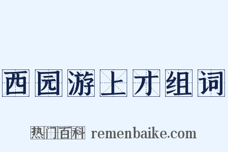 西园游上才组词是什么意思的图片